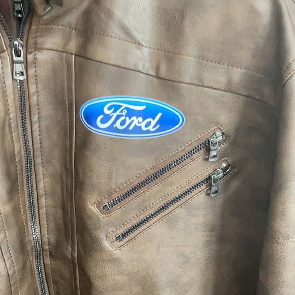 New brown leather jacket with FORD decals - Picture 2 of 16